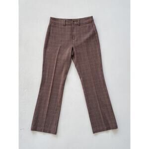 Paige Brown Plaid Houndstooth Woven Straight Leg Pants Size 6